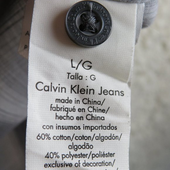 Calvin Klein Jeans* Men's Short Sleeve Button Down Curved Hem Pocket Shirt~Large - Picture 4 of 15